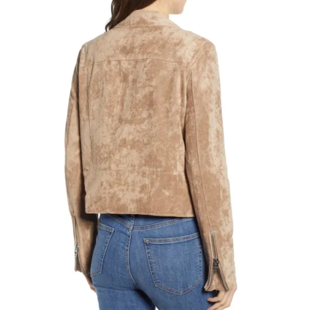 ✨SOLD✨BLANKNYC Faux Suede Moto Jacket Brick - Picture 5 of 12
